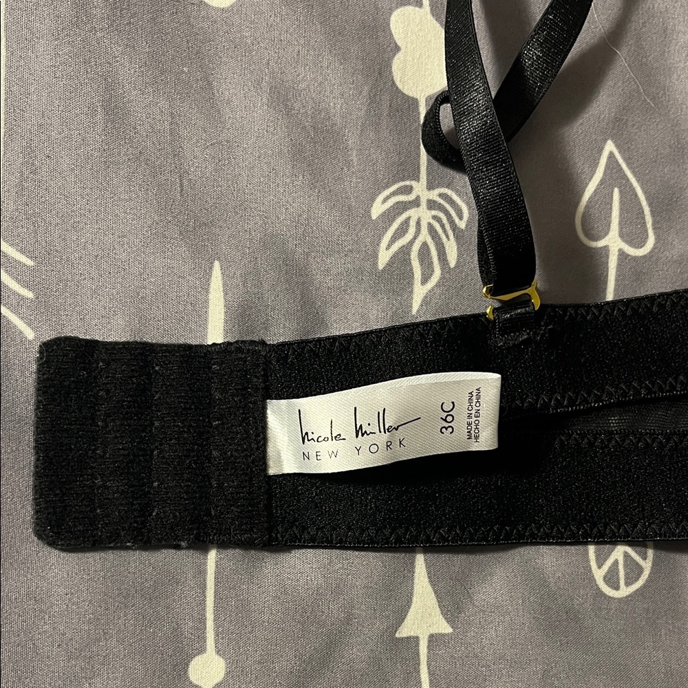 Nicole Miller Black Bra with Adjustable Straps